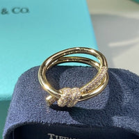 [Solara Jewelry]KNOT RING DOUBLE ROW GOLD DIAMOND