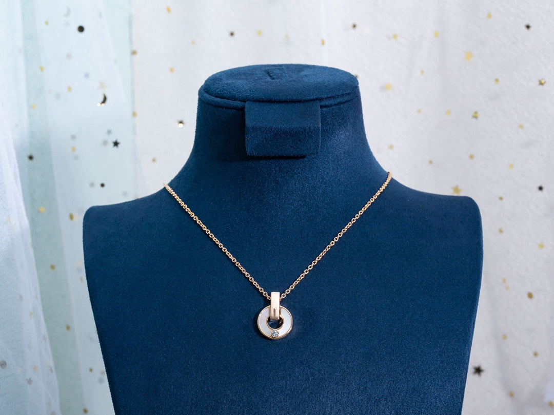 [Solara Jewelry]GARI NECKLACE PINK GOLD MOP