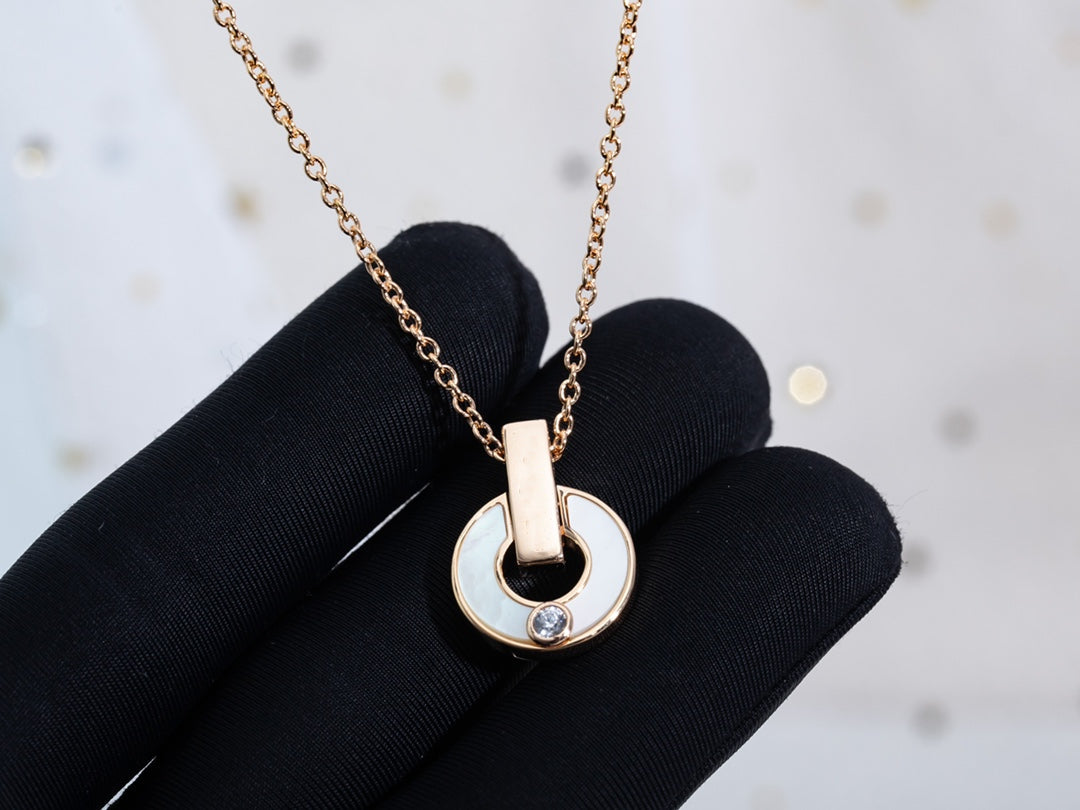 [Solara Jewelry]GARI NECKLACE PINK GOLD MOP
