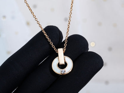 [Solara Jewelry]GARI NECKLACE PINK GOLD MOP