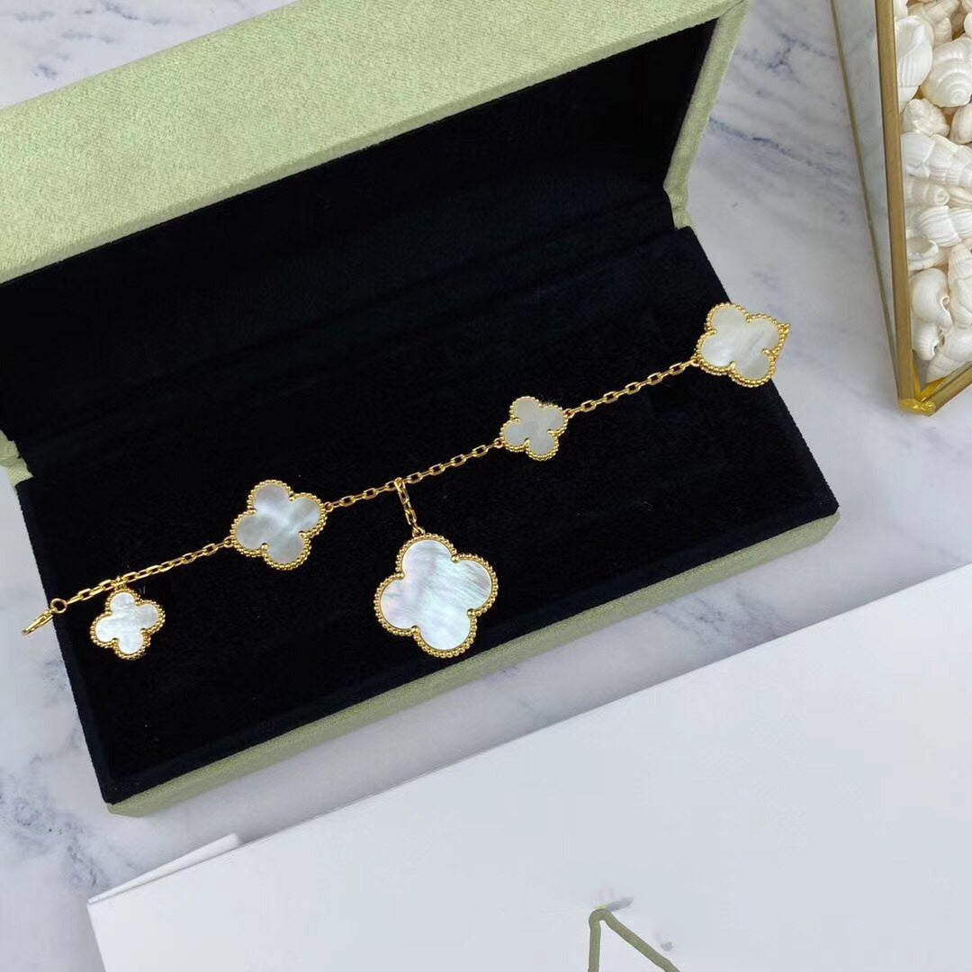 [Solara Jewelry]MAGIC CLOVER MOP GOLD BRACELET 5 MOTIFS