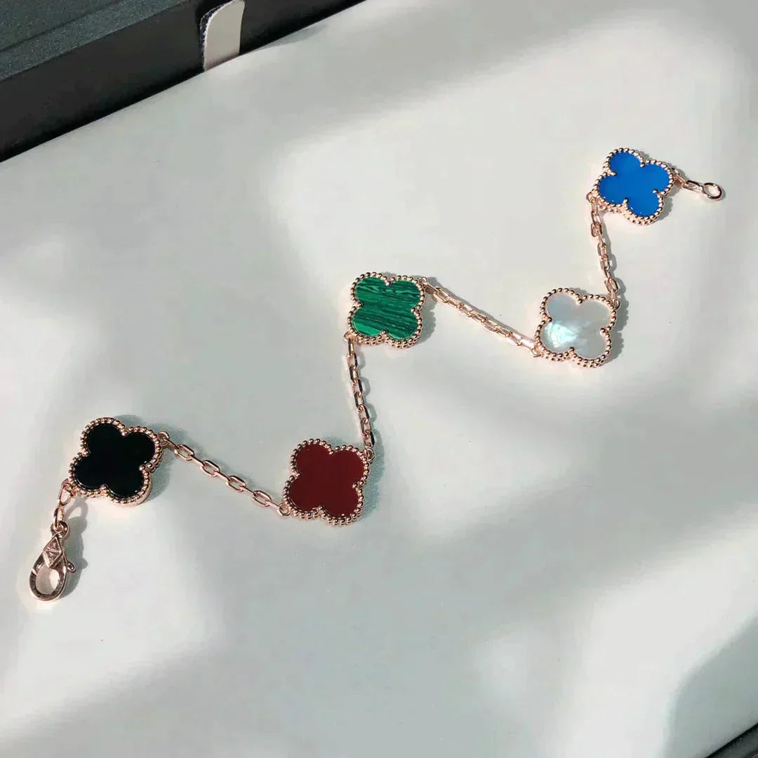 [Solara Jewelry]CLOVER 5 MOTIFS MULTICOLOR  BRACELET