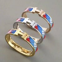 [Solara Jewelry]H BRACELET DOTTED BORDER 12MM