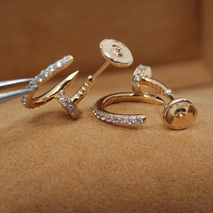[Solara Jewelry]JUSTE EARRINGS 12.75MM PINK GOLD DIAMOND