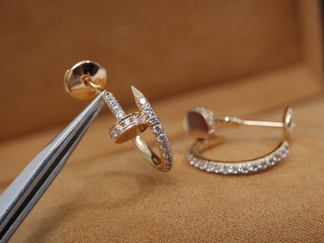 [Solara Jewelry]JUSTE EARRINGS 12.75MM PINK GOLD DIAMOND