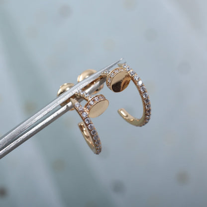 [Solara Jewelry]JUSTE EARRINGS 12.75MM PINK GOLD DIAMOND