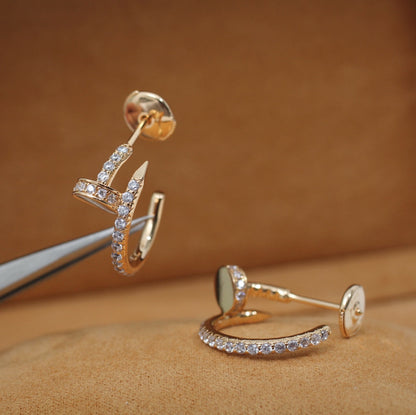 [Solara Jewelry]JUSTE EARRINGS 12.75MM PINK GOLD DIAMOND