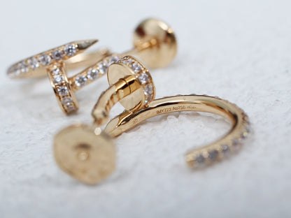 [Solara Jewelry]JUSTE EARRINGS 12.75MM PINK GOLD DIAMOND