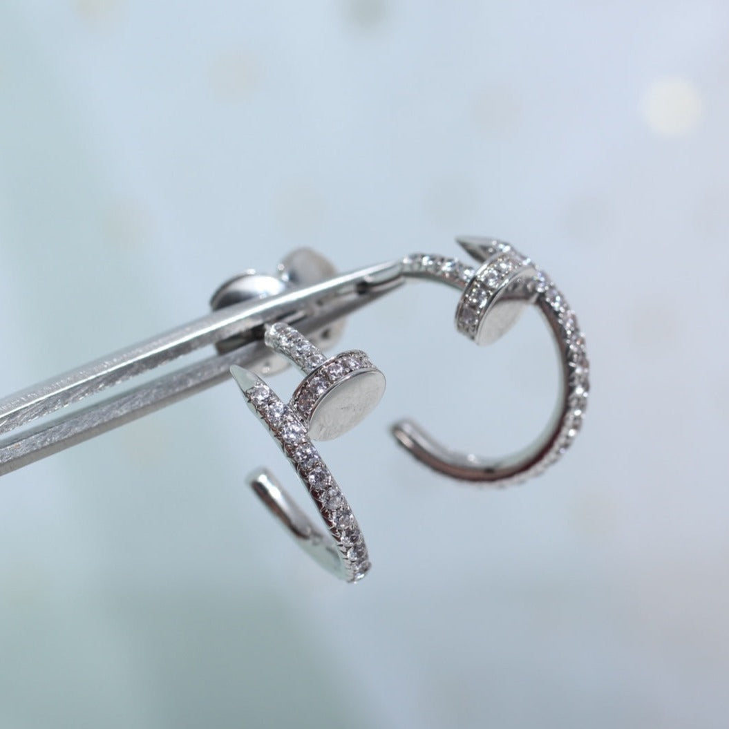 [Solara Jewelry]JUSTE EARRINGS 12.75MM SILVER DIAMOND