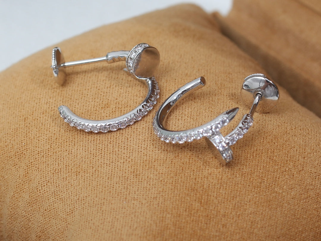 [Solara Jewelry]JUSTE EARRINGS 12.75MM SILVER DIAMOND