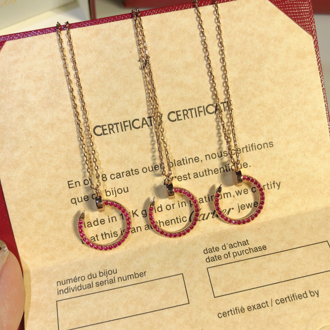[Solara Jewelry]JUSTE NECKLACE GOLD RED DIAMONDS