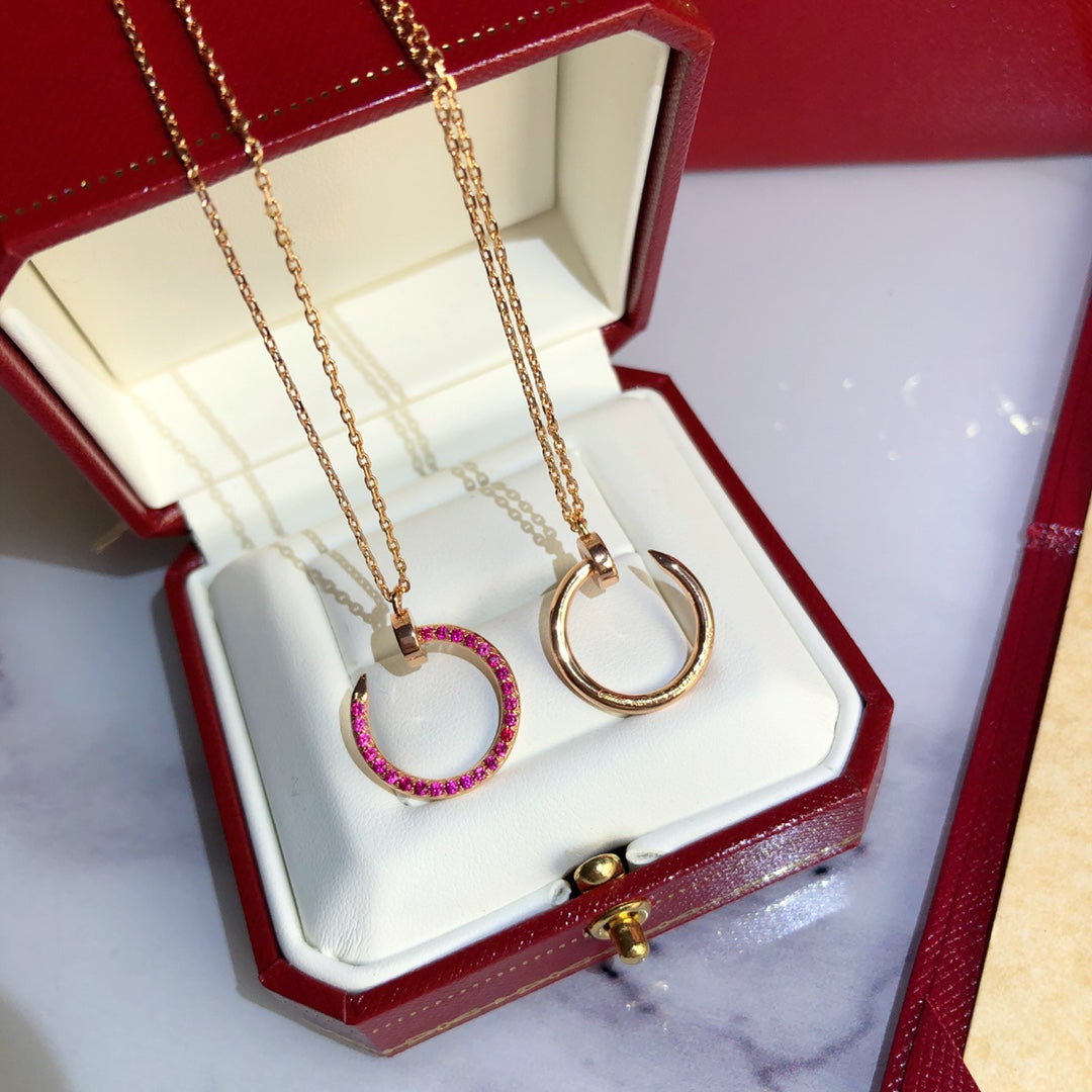 [Solara Jewelry]JUSTE NECKLACE GOLD RED DIAMONDS