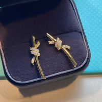 [Solara Jewelry]KNOT EARRINGS GOLD DIAMOND
