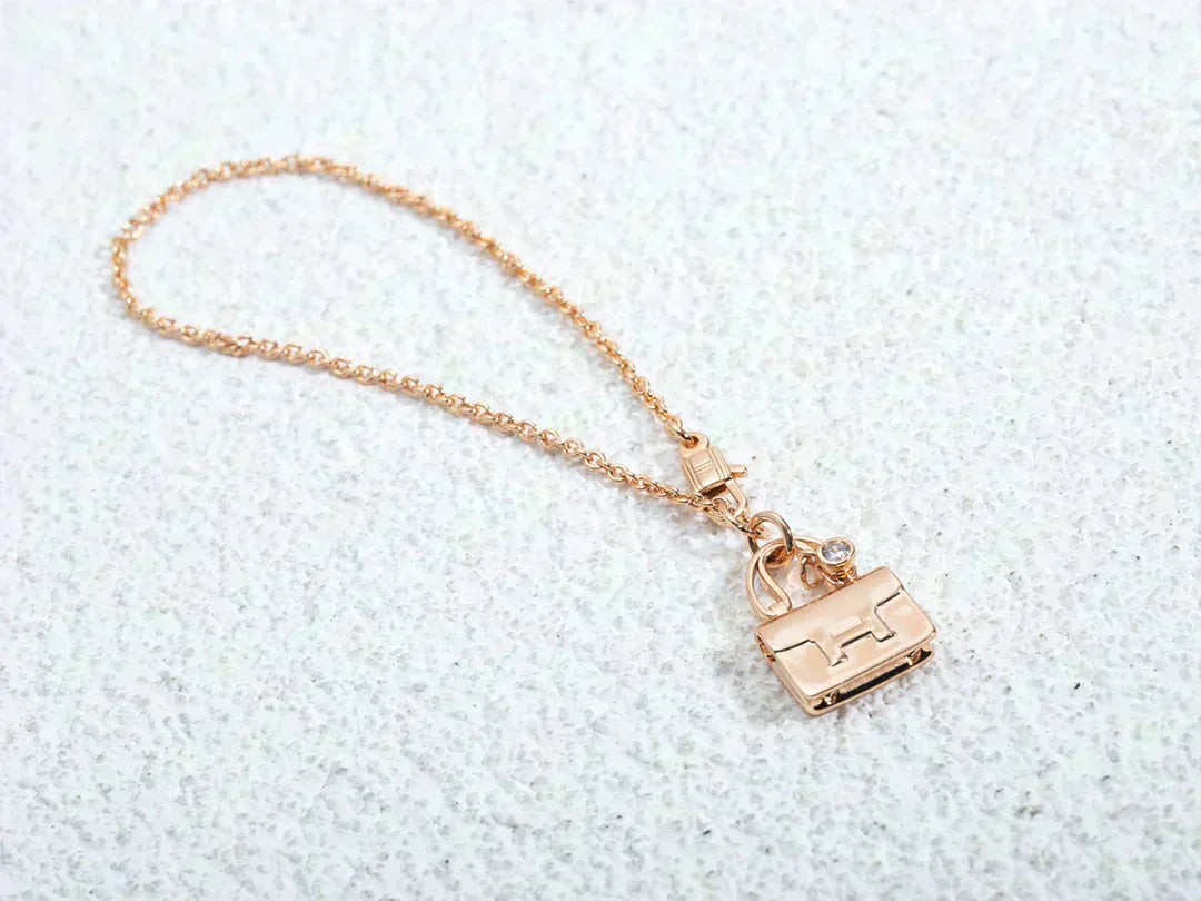 [Solara Jewelry]AMULETTE PEDANT ROSE GOLD NECKLACE
