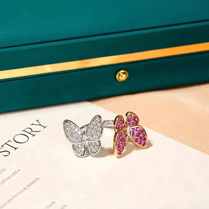 [Solara Jewelry]TWIN BUTTERFLY DIAMOND RING