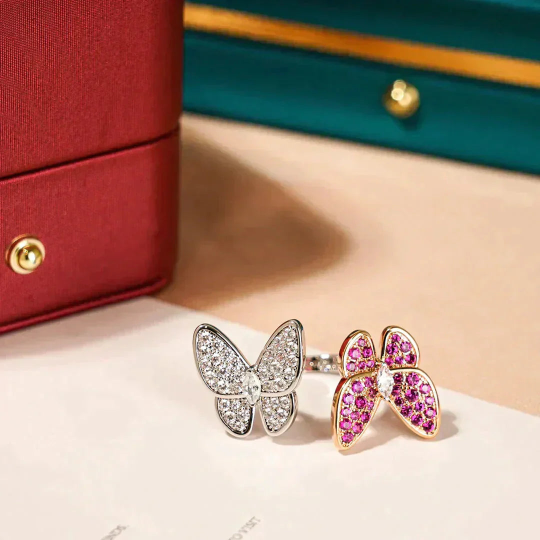 [Solara Jewelry]TWIN BUTTERFLY DIAMOND RING