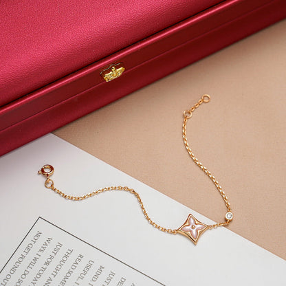 [Solara Jewelry]STAR 1 DIAMOND PINK GOLD BRACELET
