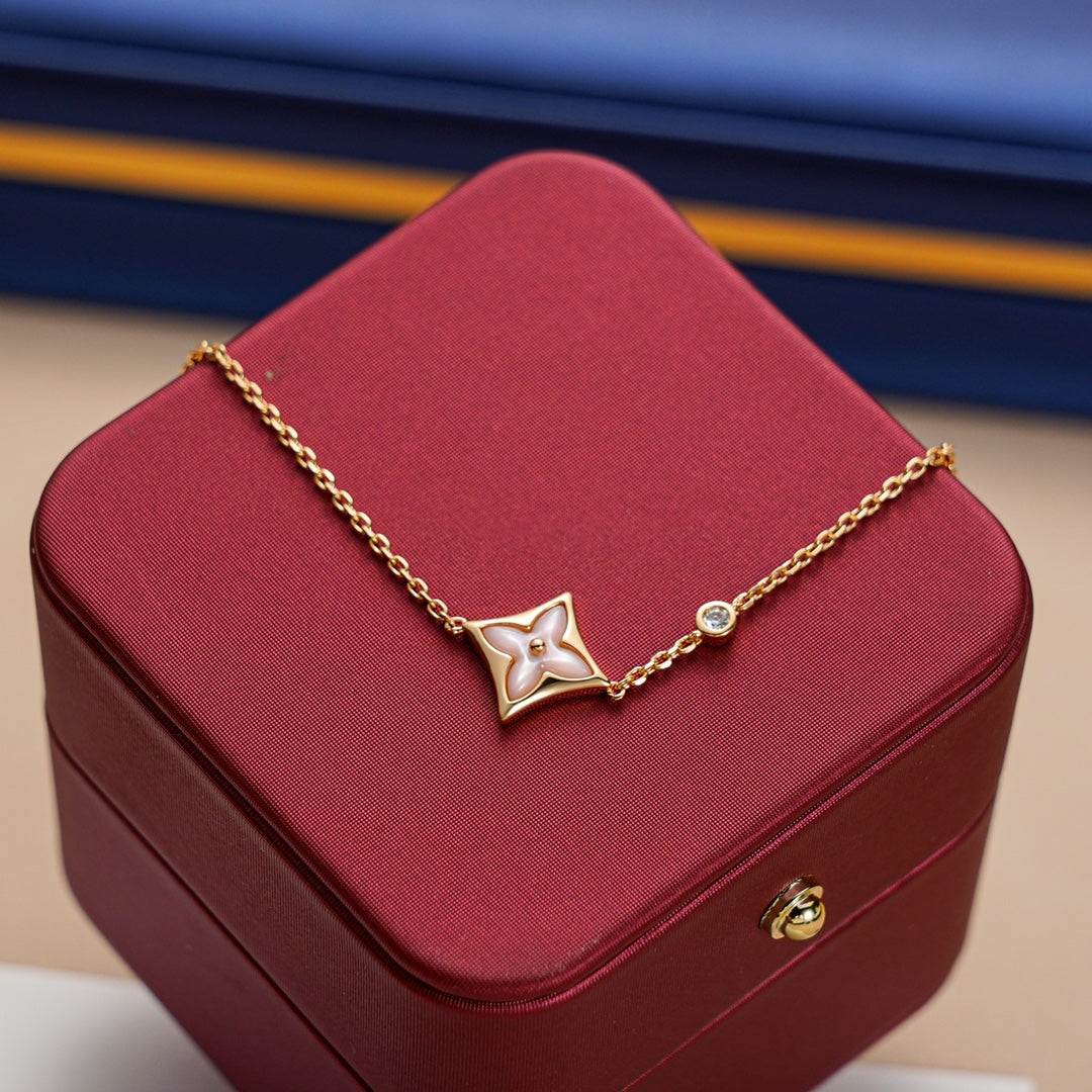 [Solara Jewelry]STAR 1 DIAMOND PINK GOLD BRACELET