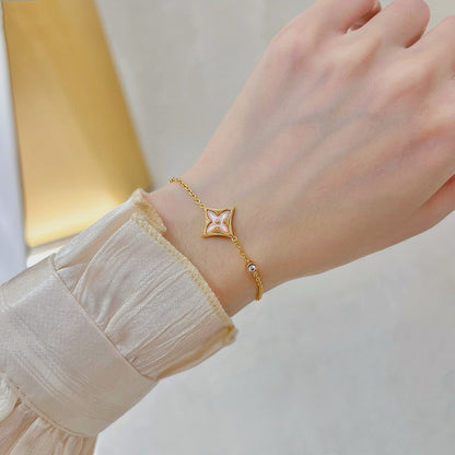 [Solara Jewelry]STAR 1 DIAMOND PINK GOLD BRACELET