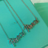 [Solara Jewelry]PEACE TEXT PEDANT NECKLACE