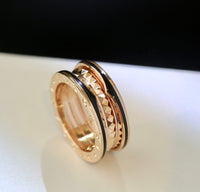[Solara Jewelry]ZERO 1 PINK GOLD BLACK CERAMIC RING