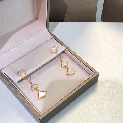 [Solara Jewelry]DREAM EARRINGS 3 MOTIFS DIAMOND MOP PINK GOLD