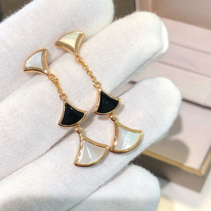 [Solara Jewelry]DREAM EARRINGS 3 MOTIFS ONYX MOP PINK GOLD