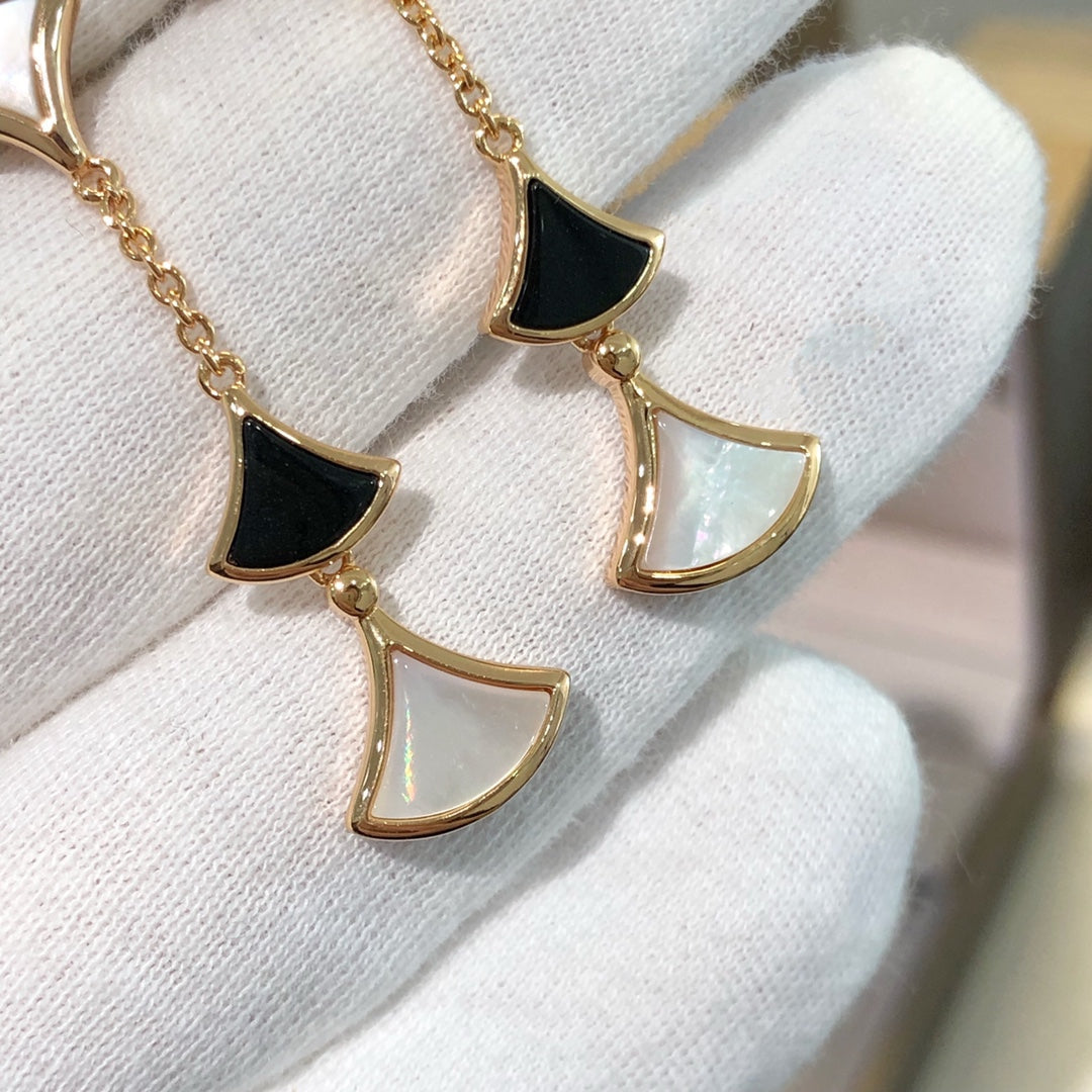[Solara Jewelry]DREAM EARRINGS 3 MOTIFS ONYX MOP PINK GOLD