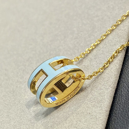 [Solara Jewelry]POP H LIGHT BLUE NECKLACE