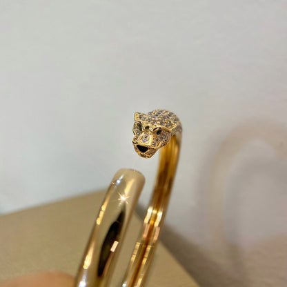 [Solara Jewelry]PANTHERE GOLD DIAMOND OPEN BRACELET