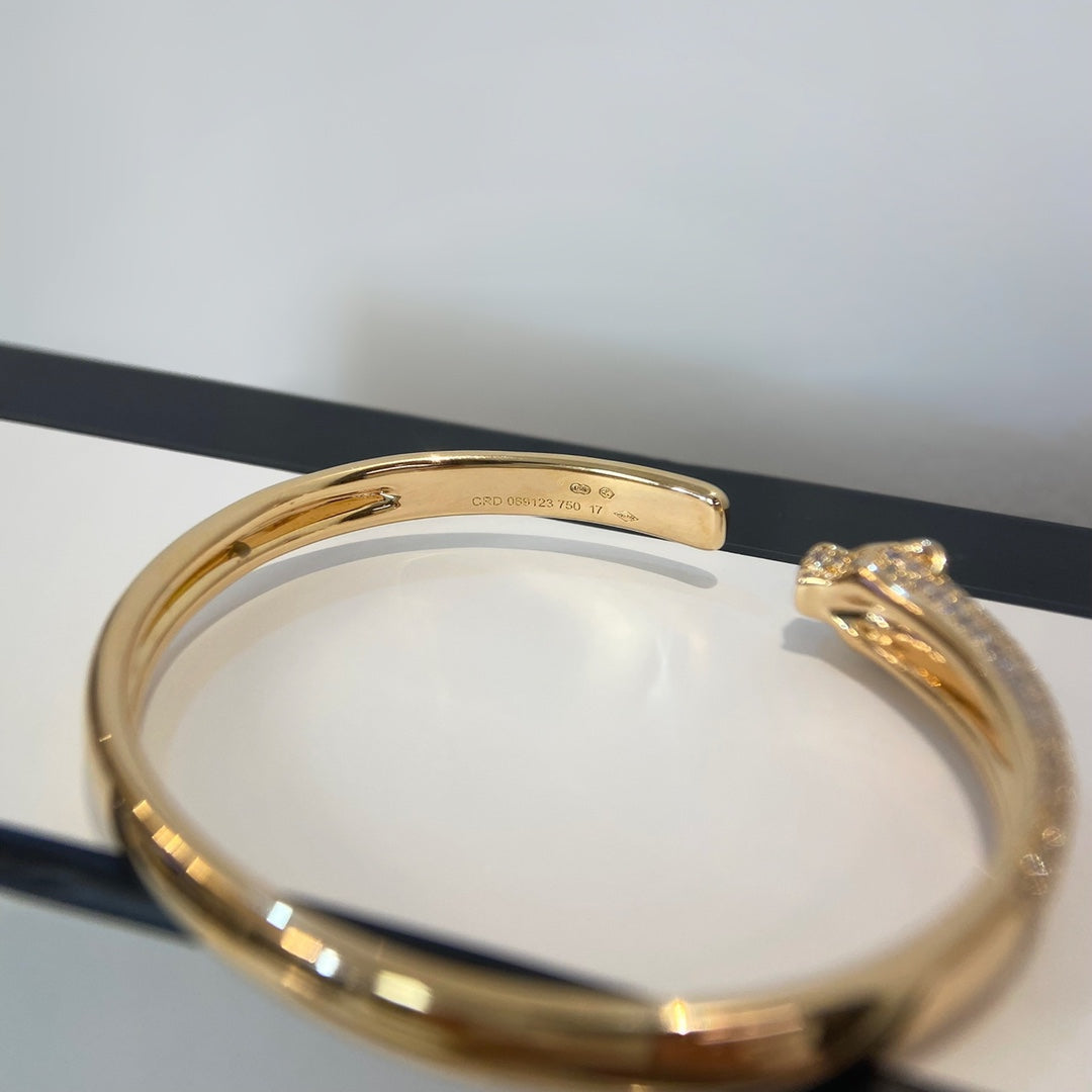 [Solara Jewelry]PANTHERE GOLD DIAMOND OPEN BRACELET