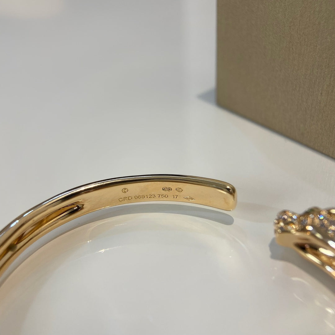[Solara Jewelry]PANTHERE GOLD DIAMOND OPEN BRACELET