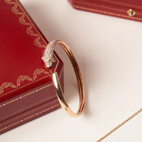 [Solara Jewelry]PANTHERE ROSE GOLD DIAMOND OPEN BRACELET