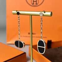 [Solara Jewelry]CHAINE VERSO BLACK CERAMIC EARRINGS