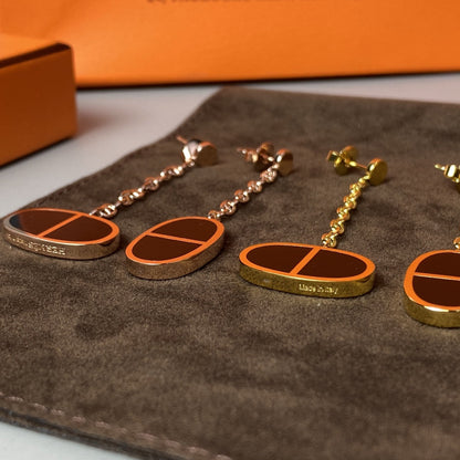 [Solara Jewelry]CHAINE VERSO BLACK CERAMIC EARRINGS