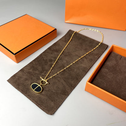 [Solara Jewelry]CHAINE VERSO BLACK CERAMIC NECKLACE