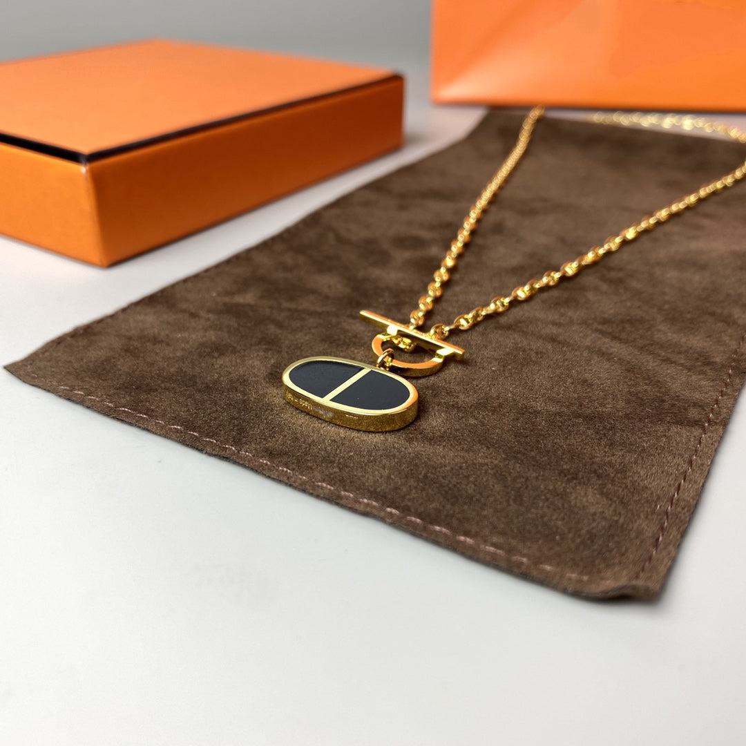 [Solara Jewelry]CHAINE VERSO BLACK CERAMIC NECKLACE