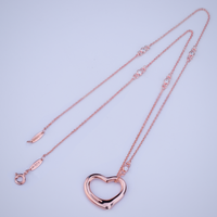[Solara Jewelry]OPEN HEART PEDANT PINK GOLD NECKLACE