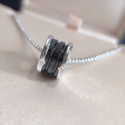[Solara Jewelry]ZERO 1 BLACK CERAMIC SILVER NECKLACE