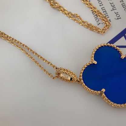 [Solara Jewelry]CLOVER 25MM NECKLACE TURQUOISE ROSE GOLD