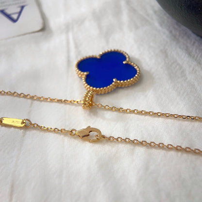 [Solara Jewelry]CLOVER 25MM NECKLACE TURQUOISE ROSE GOLD