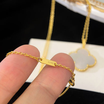 [Solara Jewelry]CLOVER 25MM MOP LARGE PENDANT NECKLACE