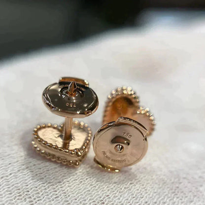[Solara Jewelry]HEART CARNELIAN STUD EARRINGS