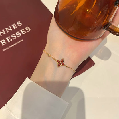 [Solara Jewelry]COLOR STAR CARNELIAN PINK GOLD DIAMOND BRACELET