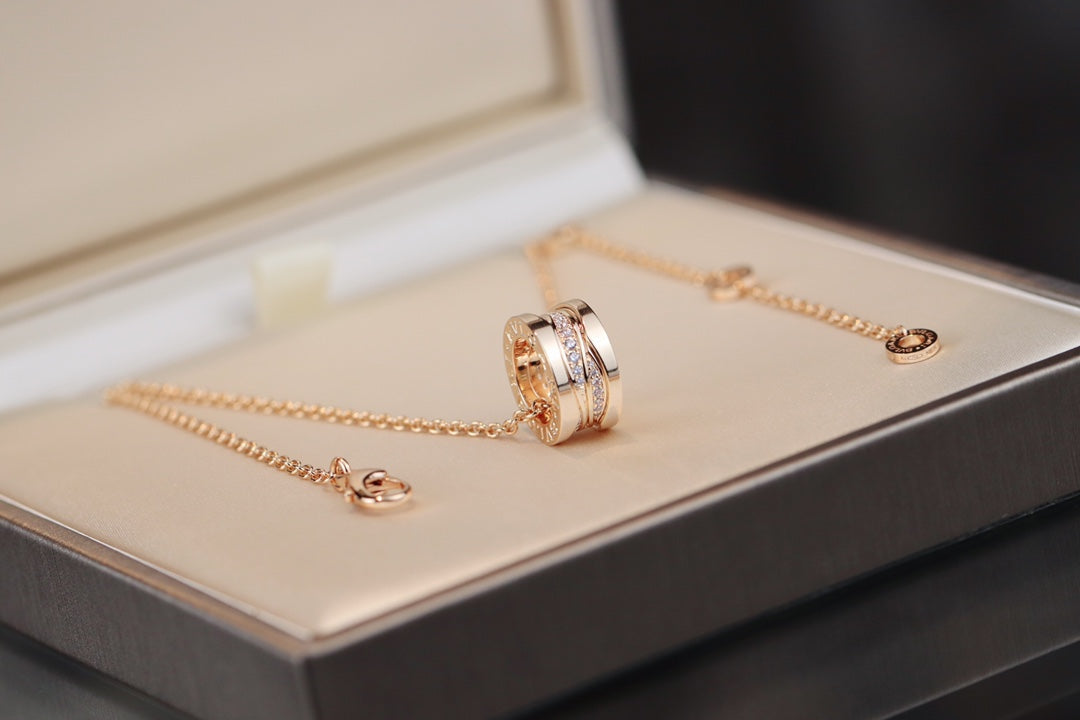 [Solara Jewelry]ZERO 1 PINK GOLD DIAMOND NECKLACE