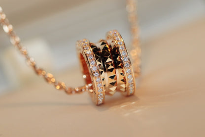 [Solara Jewelry]ZERO 1 ROCK PEDANT PINK GOLD NECKLACE