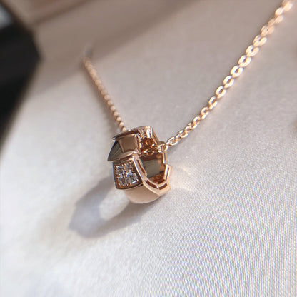 [Solara Jewelry]SERPENTI PEDANT DIAMOND PINK GOLD NECKLACE