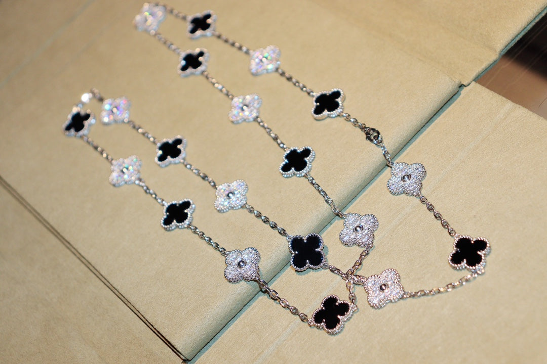 [Solara Jewelry]CLOVER 20 MOTIFS ONYX DIAMOND SILVER