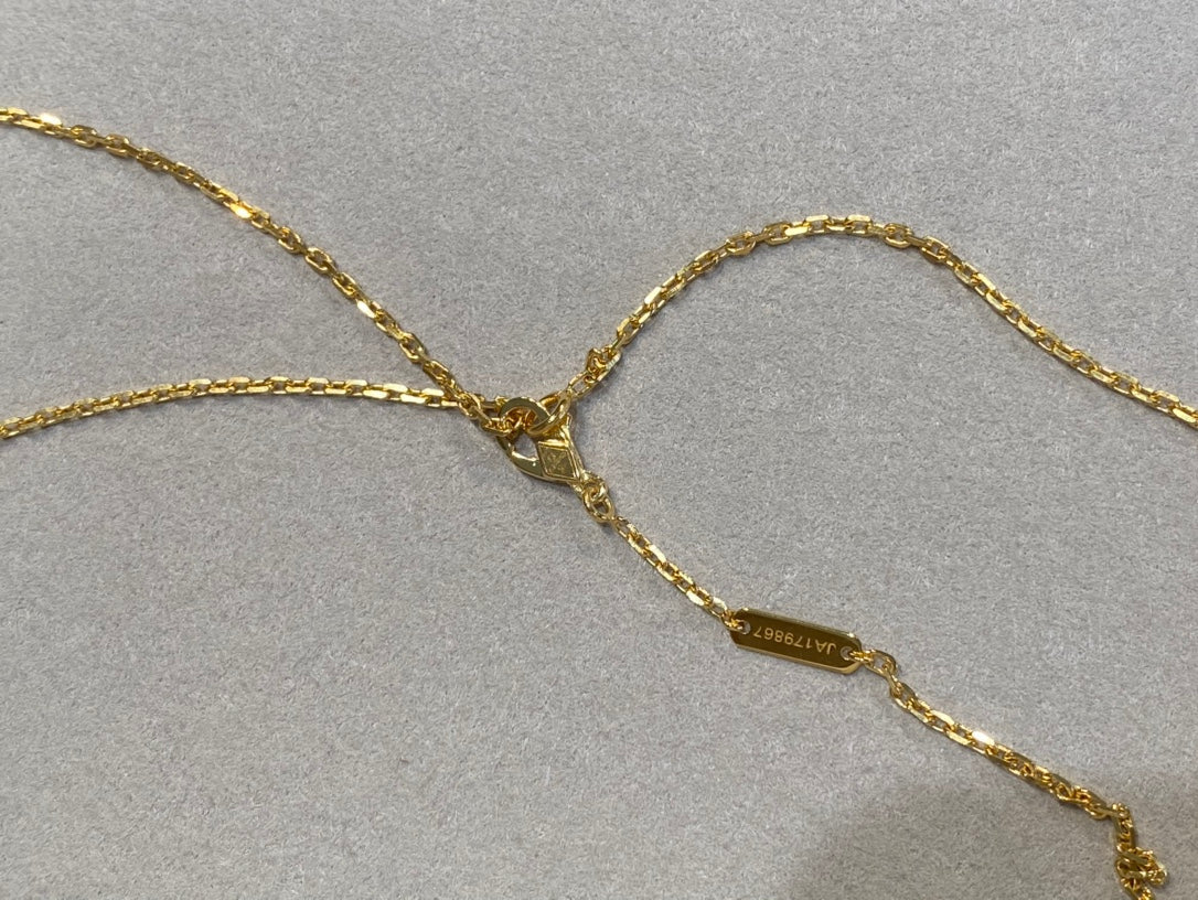 [Solara Jewelry]CLOVER 25MM NECKLACE GOLD CARNELIAN