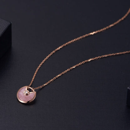 [Solara Jewelry]AMULETTE ROSE GOLD PINK MOP NECKLACE